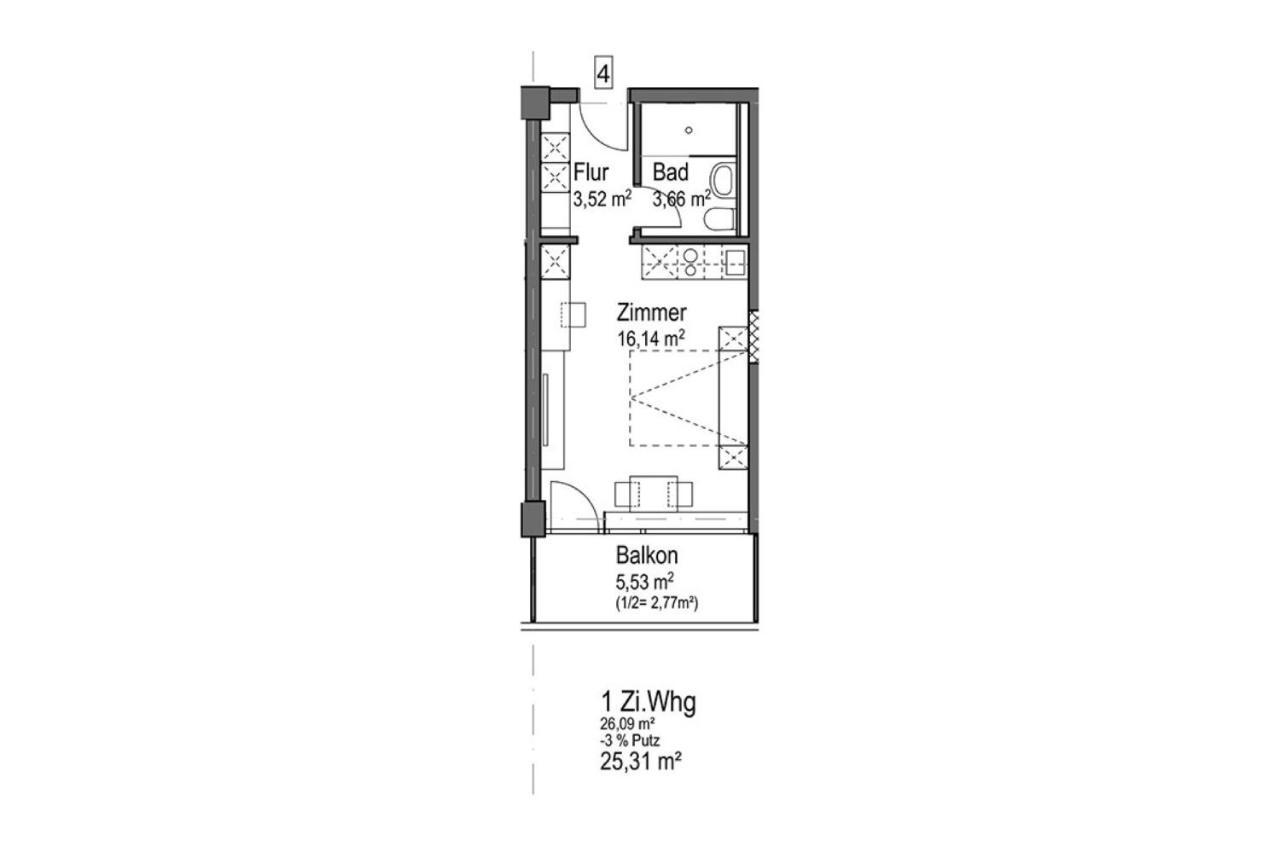 Апартаменты Huber Living Basic 106 Гермеринг Экстерьер фото